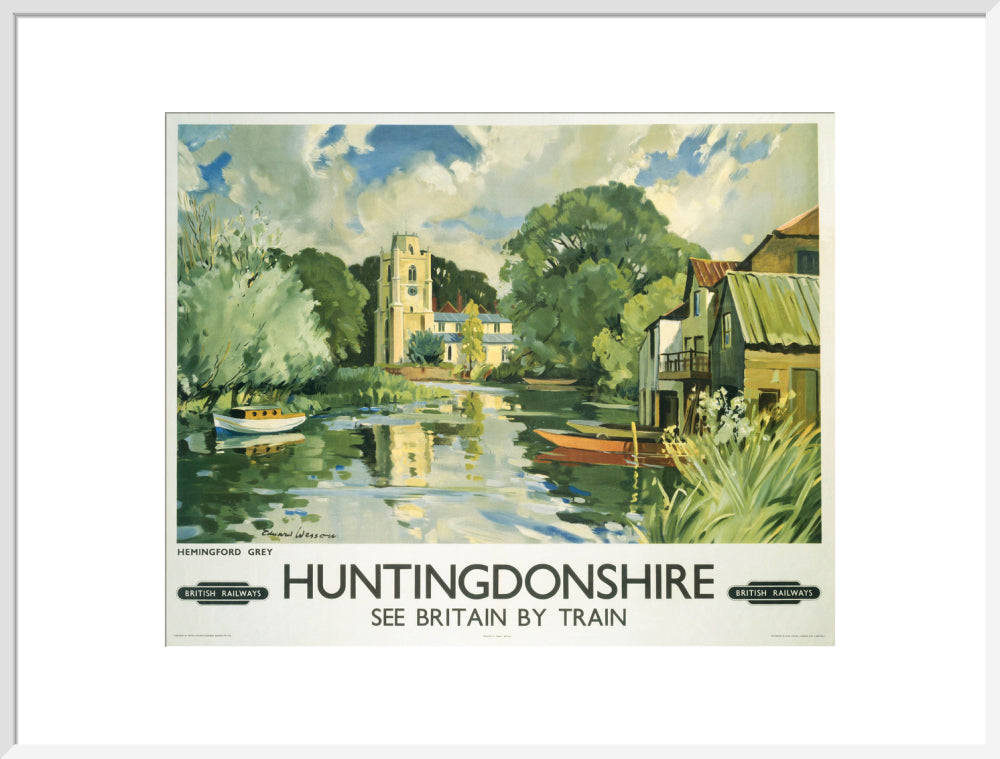 Hemingford Grey, Huntingdonshire, BR poster, c 1950s. art print extra large white Art Print - Science Museum Shop