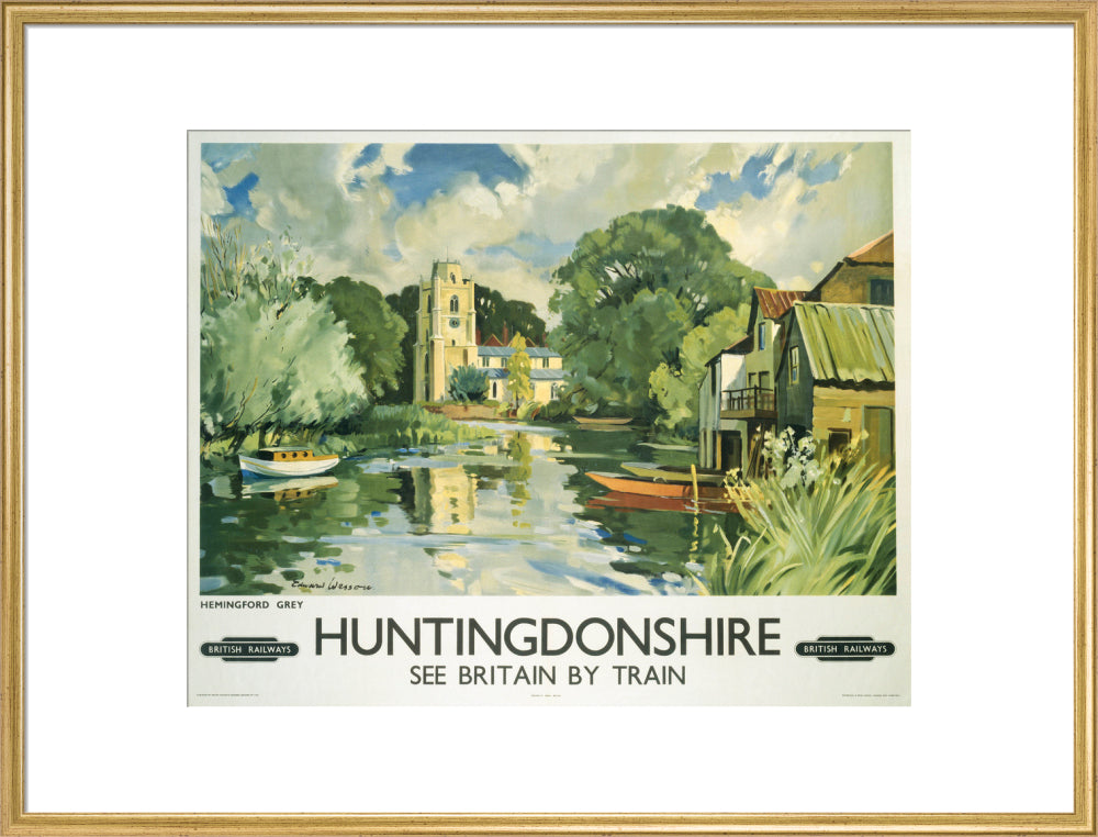 Hemingford Grey, Huntingdonshire, BR poster, c 1950s. art print extra large gold Art Print - Science Museum Shop