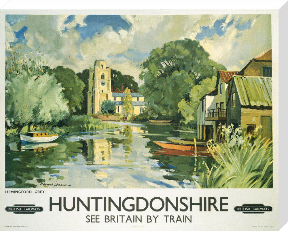 Hemingford Grey, Huntingdonshire, BR poster, c 1950s. stretched canvas large none Art Print - Science Museum Shop