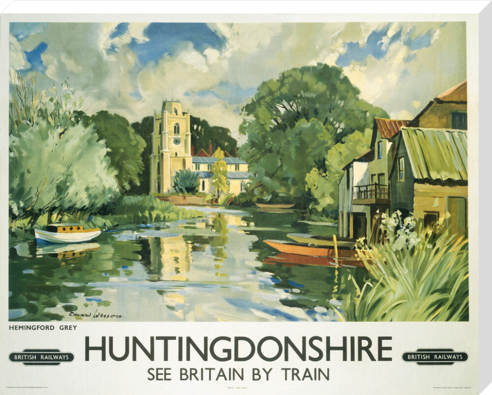 Hemingford Grey, Huntingdonshire, BR poster, c 1950s. stretched canvas extra large none Art Print - Science Museum Shop