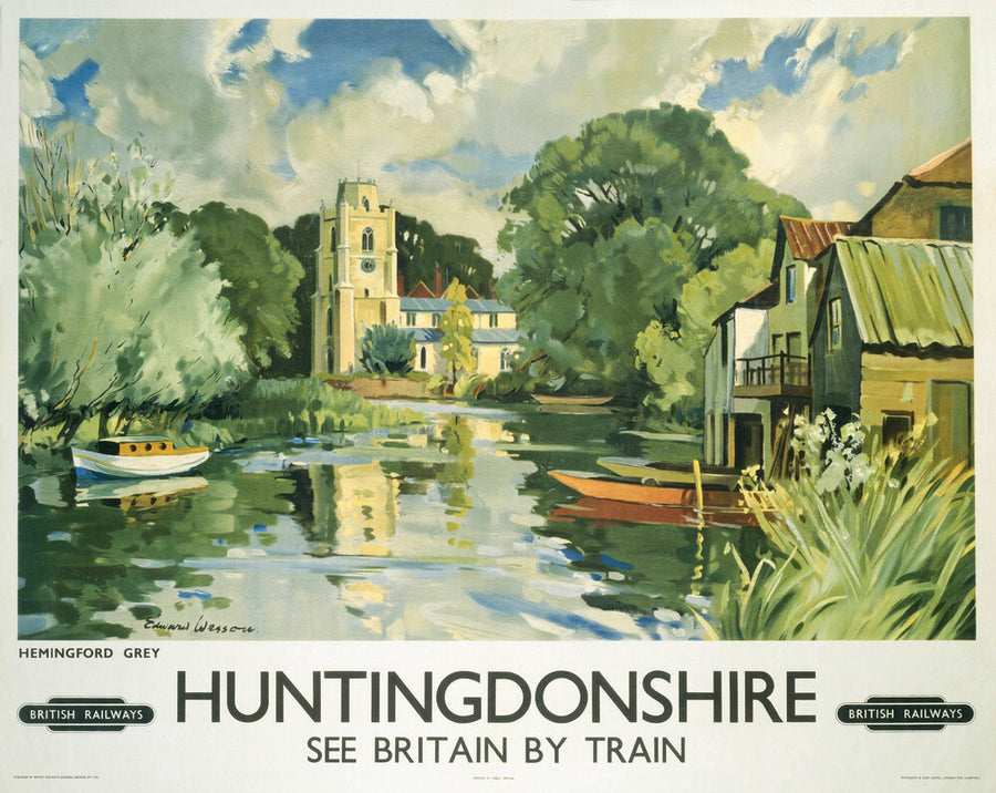 Hemingford Grey, Huntingdonshire, BR poster, c 1950s. Art Print - Science Museum Shop