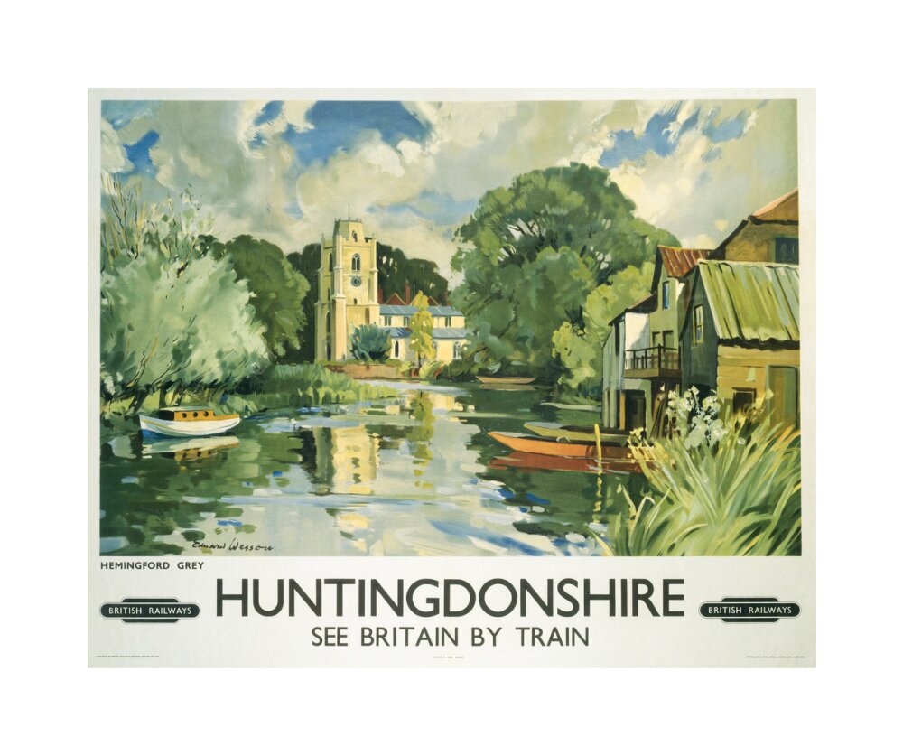 Hemingford Grey, Huntingdonshire, BR poster, c 1950s. unstretched canvas medium none Art Print - Science Museum Shop