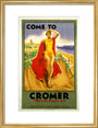 'Come to Cromer, Where the Poppies Grow', LMS/LNER poster, 1923-1947. art print medium gold Art Print - Science Museum Shop