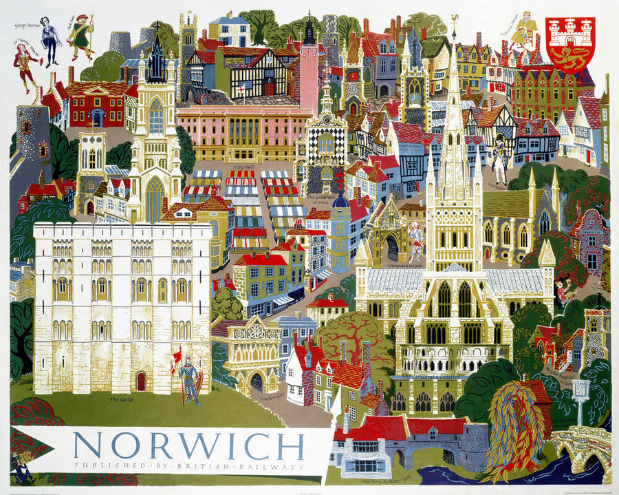 'Norwich', BR poster, c 1950s. Art Print - Science Museum Shop