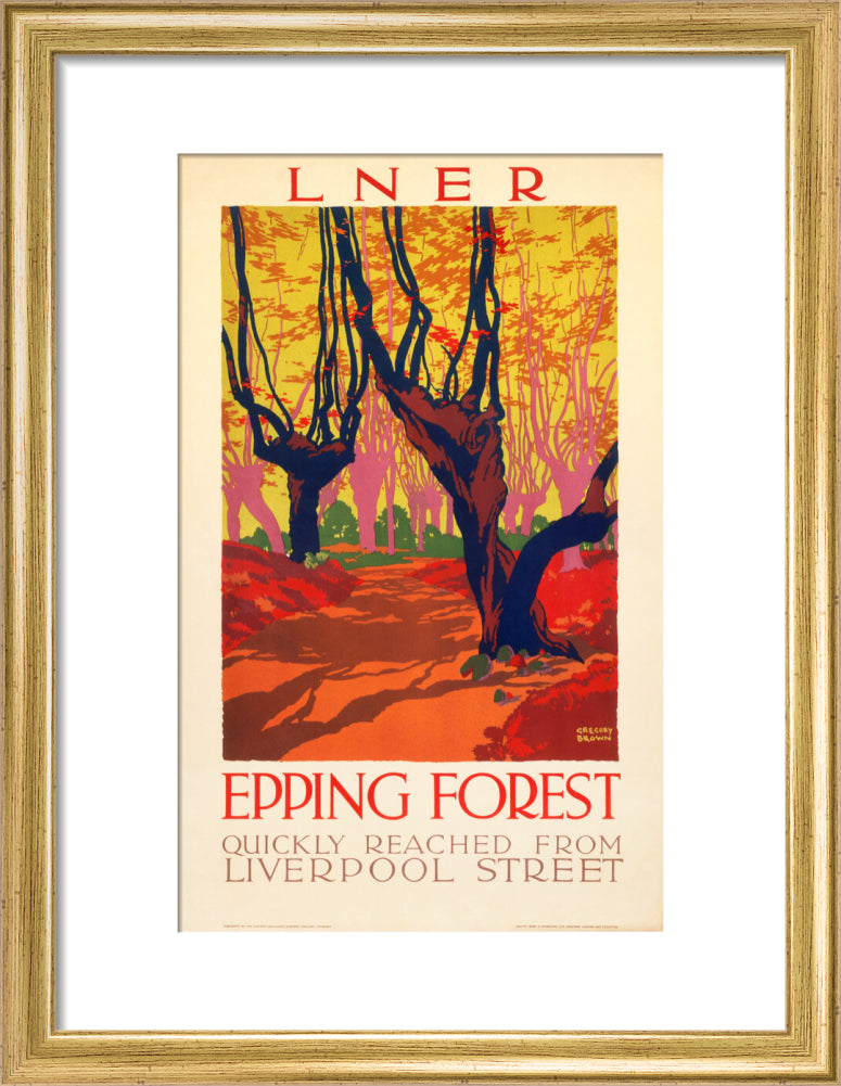 'Epping Forest', LNER poster, 1923-1947. art print small gold Art Print - Science Museum Shop