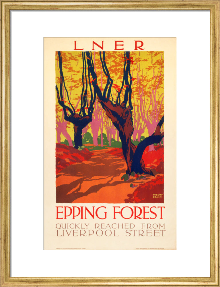 'Epping Forest', LNER poster, 1923-1947. art print medium gold Art Print - Science Museum Shop