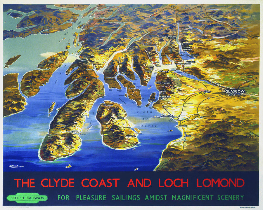 'The Clyde Coast and Loch Lomond', BR poster, 1955. Art Print - Science Museum Shop