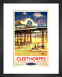 View of Cleethorpes Pier, including beach art print extra small black Art Print - Science Museum Shop