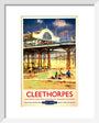 View of Cleethorpes Pier, including beach art print extra small white Art Print - Science Museum Shop