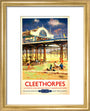 View of Cleethorpes Pier, including beach art print extra small gold Art Print - Science Museum Shop
