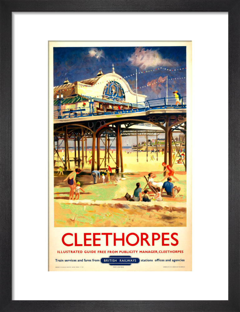 View of Cleethorpes Pier, including beach art print small black Art Print - Science Museum Shop