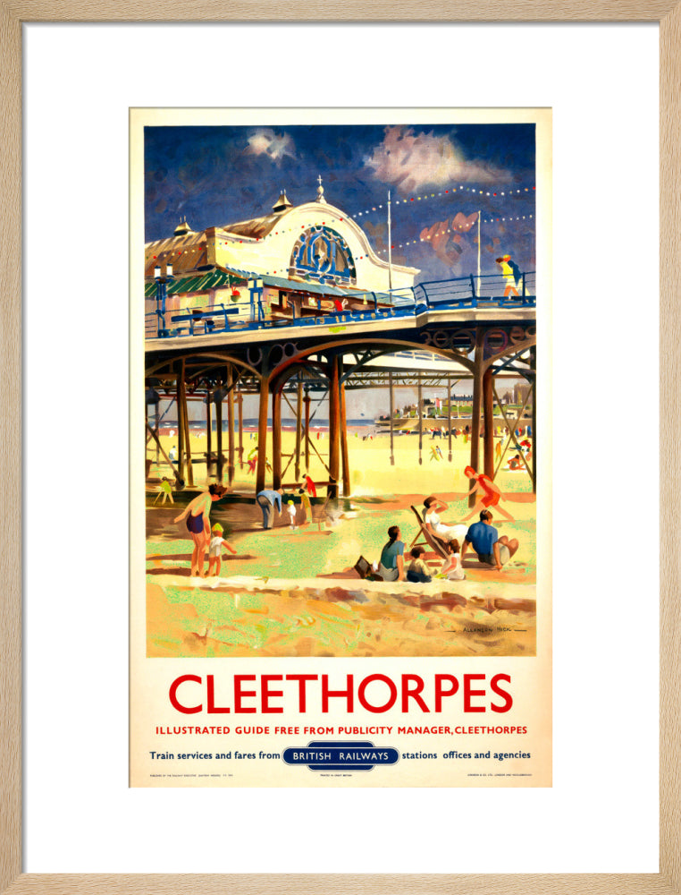 View of Cleethorpes Pier, including beach art print medium natural Art Print - Science Museum Shop