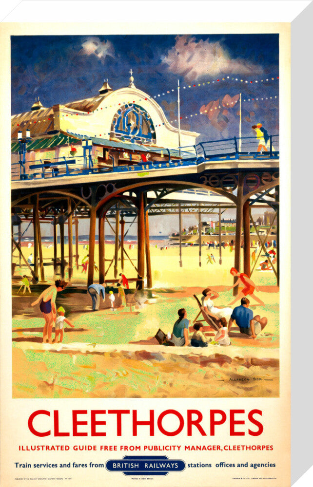 View of Cleethorpes Pier, including beach stretched canvas medium none Art Print - Science Museum Shop