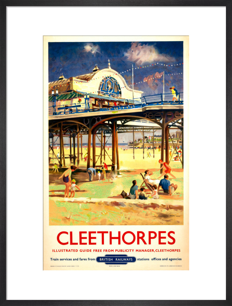 View of Cleethorpes Pier, including beach art print large black Art Print - Science Museum Shop