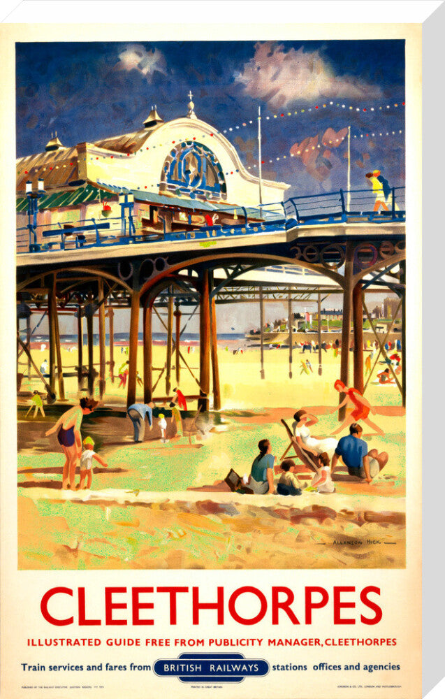 View of Cleethorpes Pier, including beach stretched canvas large none Art Print - Science Museum Shop