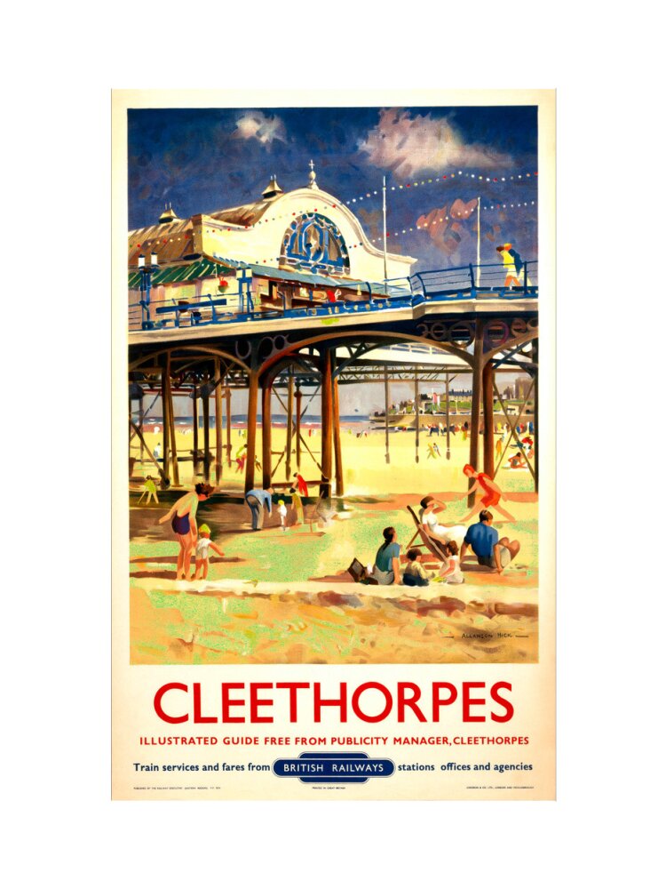 View of Cleethorpes Pier, including beach art print small none Art Print - Science Museum Shop