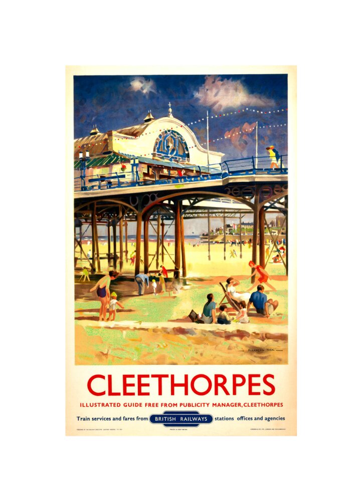 View of Cleethorpes Pier, including beach unstretched canvas small none Art Print - Science Museum Shop