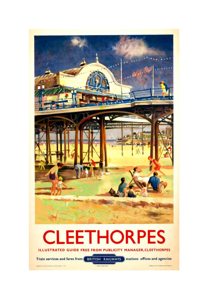 View of Cleethorpes Pier, including beach unstretched canvas medium none Art Print - Science Museum Shop