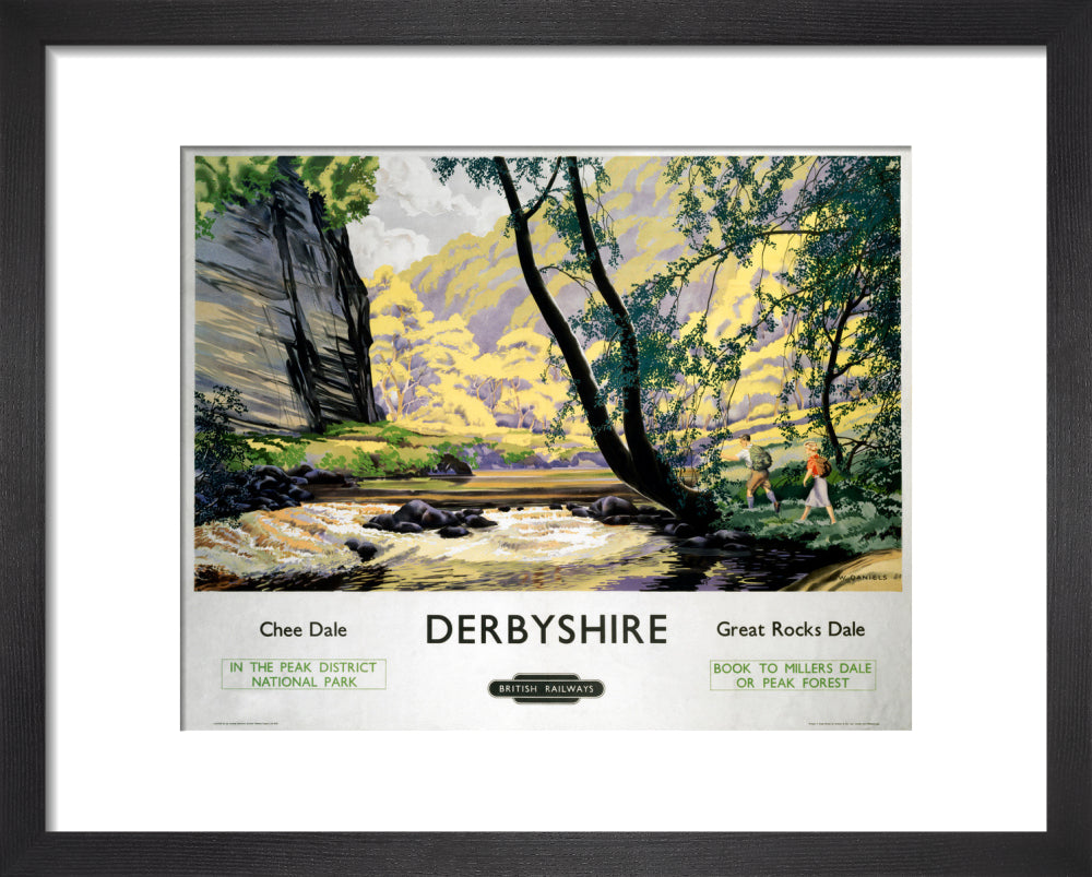 'Derbyshire - Chee Dale and Great Rocks Dale' BR (LMR) poster, c 1950s. art print extra small black Art Print - Science Museum Shop