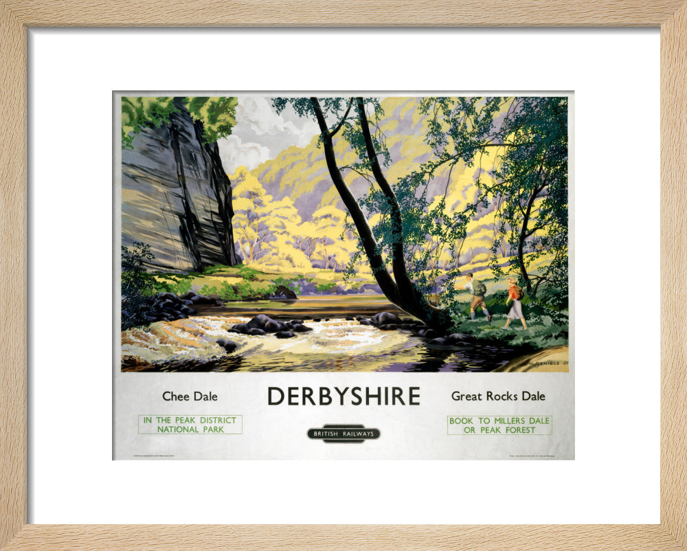 'Derbyshire - Chee Dale and Great Rocks Dale' BR (LMR) poster, c 1950s. art print extra small natural Art Print - Science Museum Shop