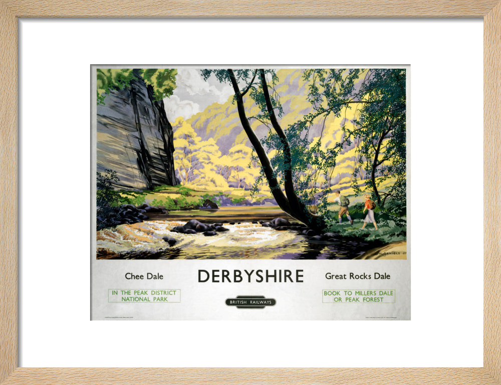 'Derbyshire - Chee Dale and Great Rocks Dale' BR (LMR) poster, c 1950s. art print small natural Art Print - Science Museum Shop