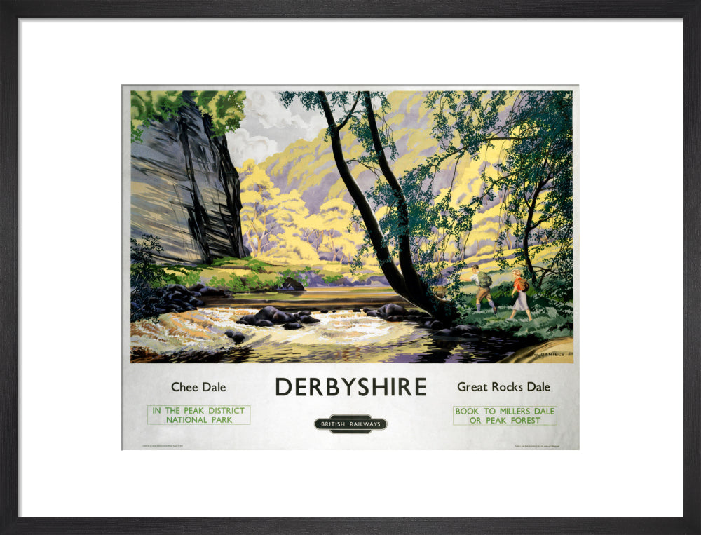 'Derbyshire - Chee Dale and Great Rocks Dale' BR (LMR) poster, c 1950s. art print medium black Art Print - Science Museum Shop