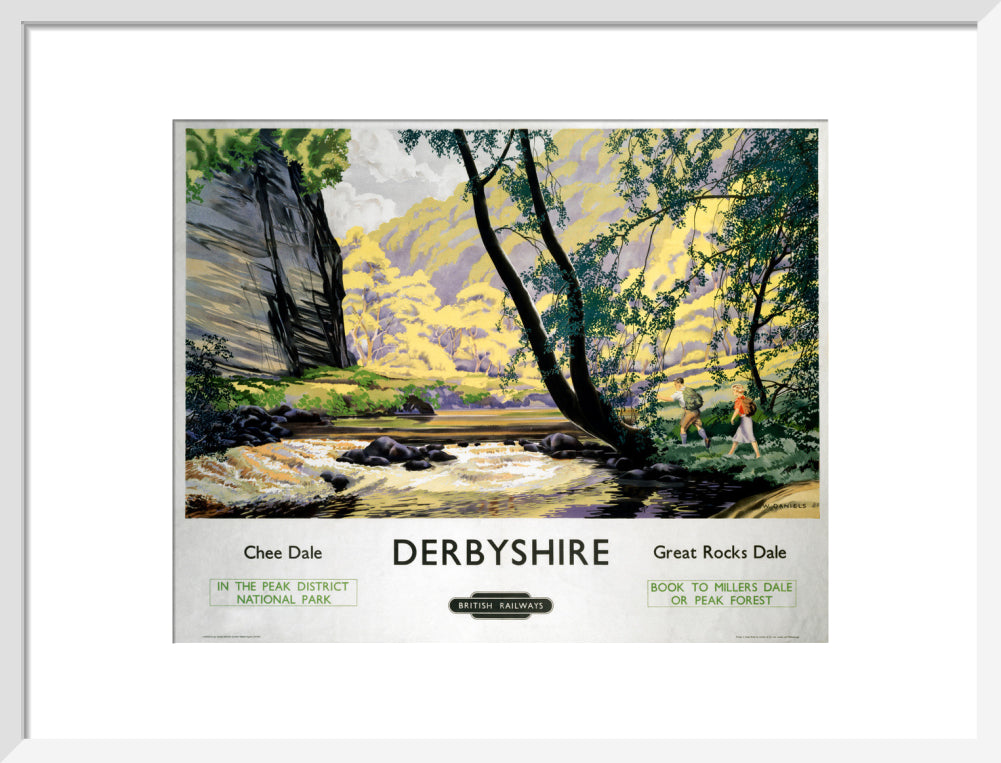 'Derbyshire - Chee Dale and Great Rocks Dale' BR (LMR) poster, c 1950s. art print medium white Art Print - Science Museum Shop