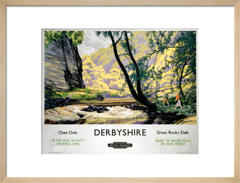 'Derbyshire - Chee Dale and Great Rocks Dale' BR (LMR) poster, c 1950s. art print medium natural Art Print - Science Museum Shop