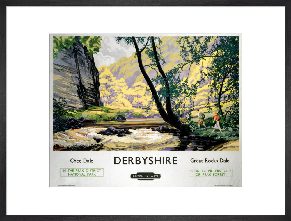 'Derbyshire - Chee Dale and Great Rocks Dale' BR (LMR) poster, c 1950s. art print large black Art Print - Science Museum Shop