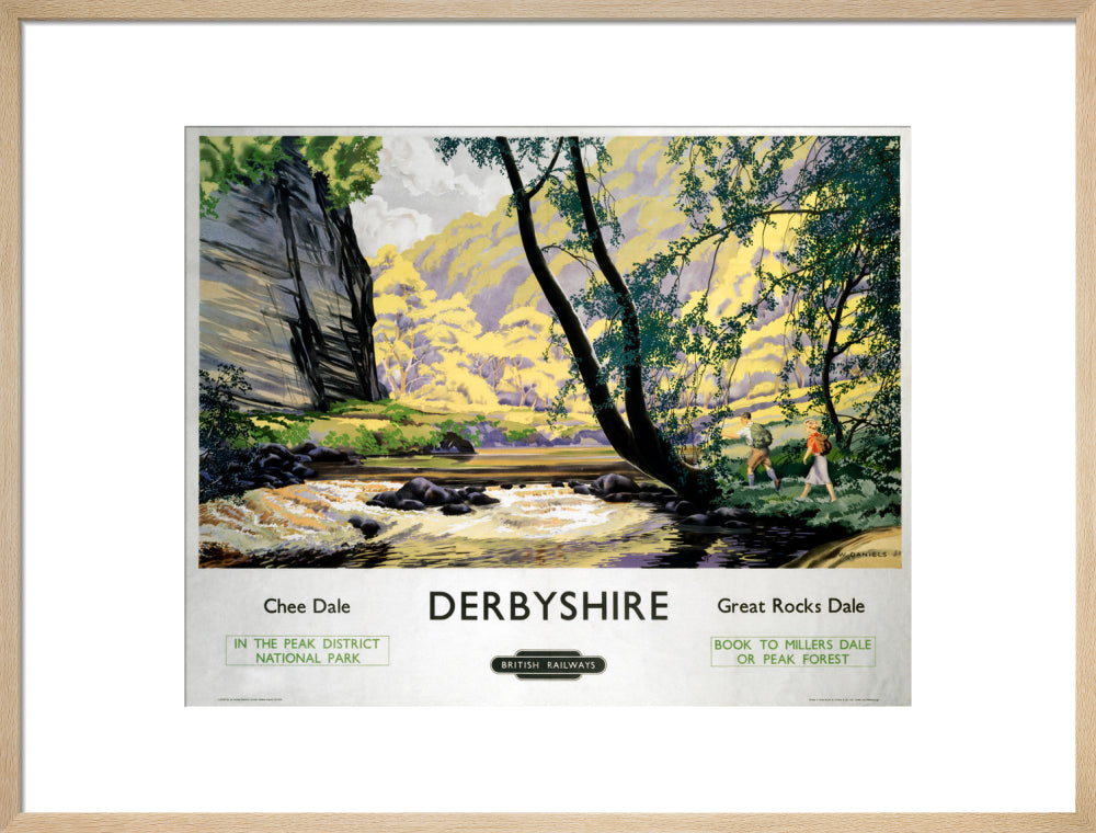 'Derbyshire - Chee Dale and Great Rocks Dale' BR (LMR) poster, c 1950s. art print large natural Art Print - Science Museum Shop
