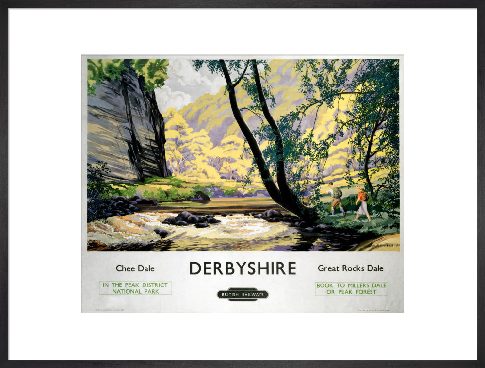 'Derbyshire - Chee Dale and Great Rocks Dale' BR (LMR) poster, c 1950s. art print extra large black Art Print - Science Museum Shop