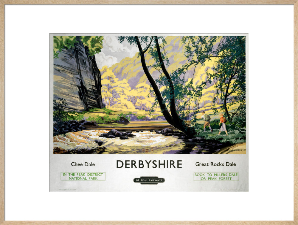 'Derbyshire - Chee Dale and Great Rocks Dale' BR (LMR) poster, c 1950s. art print extra large natural Art Print - Science Museum Shop