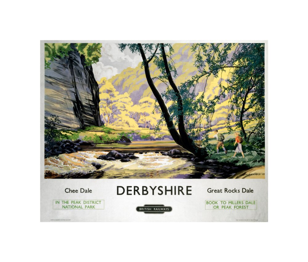 'Derbyshire - Chee Dale and Great Rocks Dale' BR (LMR) poster, c 1950s. unstretched canvas small none Art Print - Science Museum Shop
