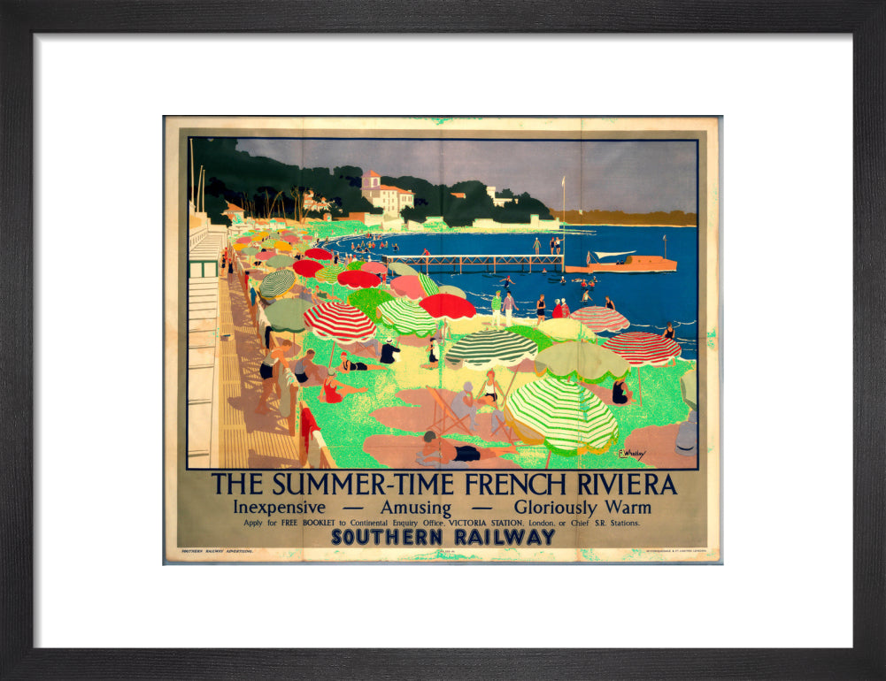 'The French Riviera', SR poster, 1928. art print small black Art Print - Science Museum Shop