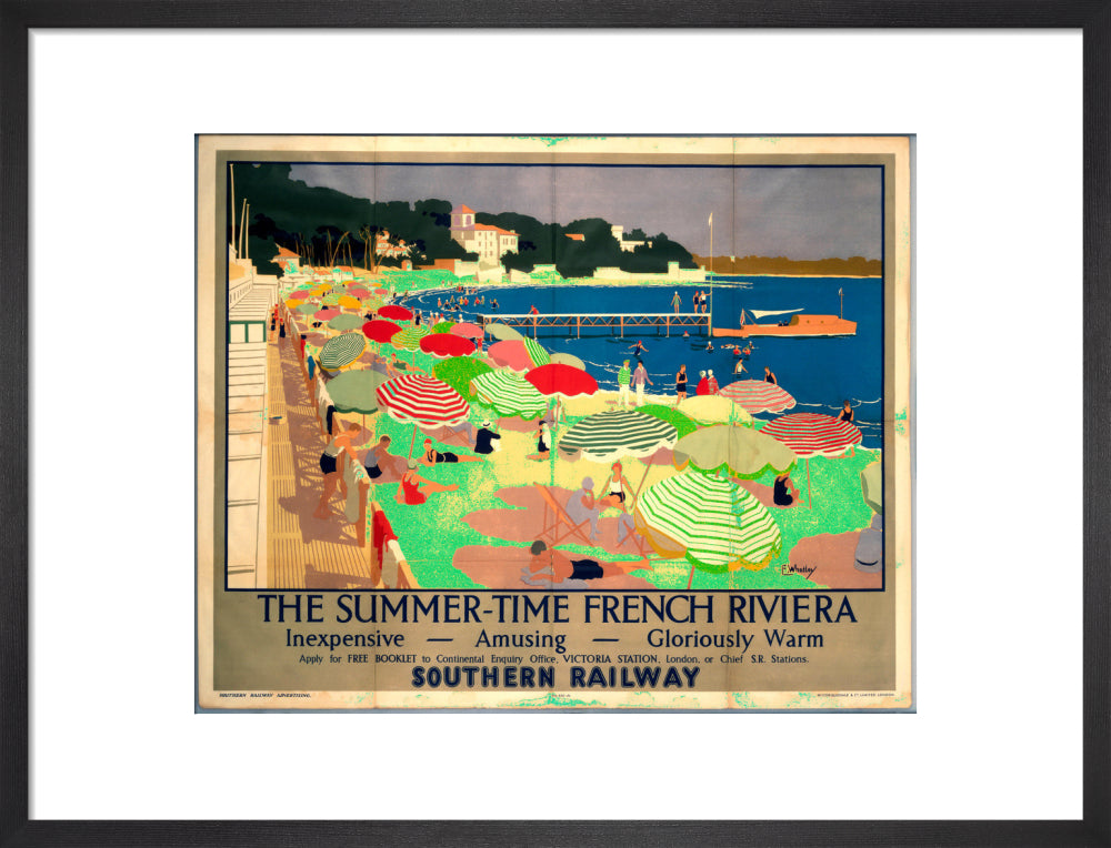 'The French Riviera', SR poster, 1928. art print medium black Art Print - Science Museum Shop