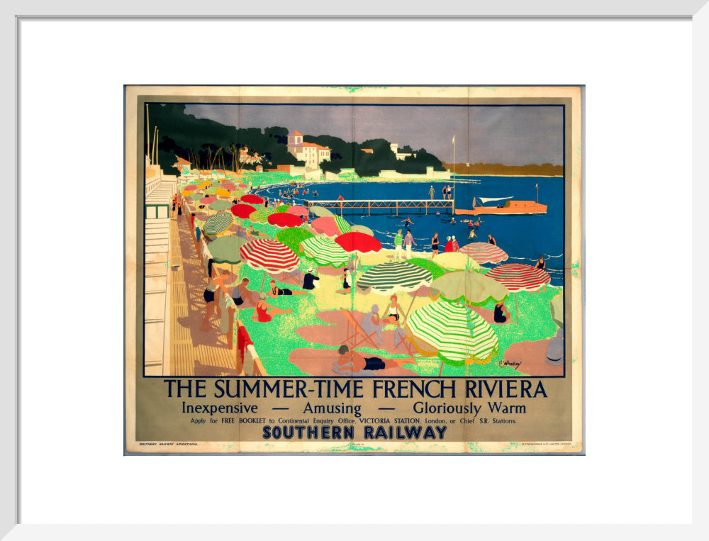 'The French Riviera', SR poster, 1928. art print medium white Art Print - Science Museum Shop