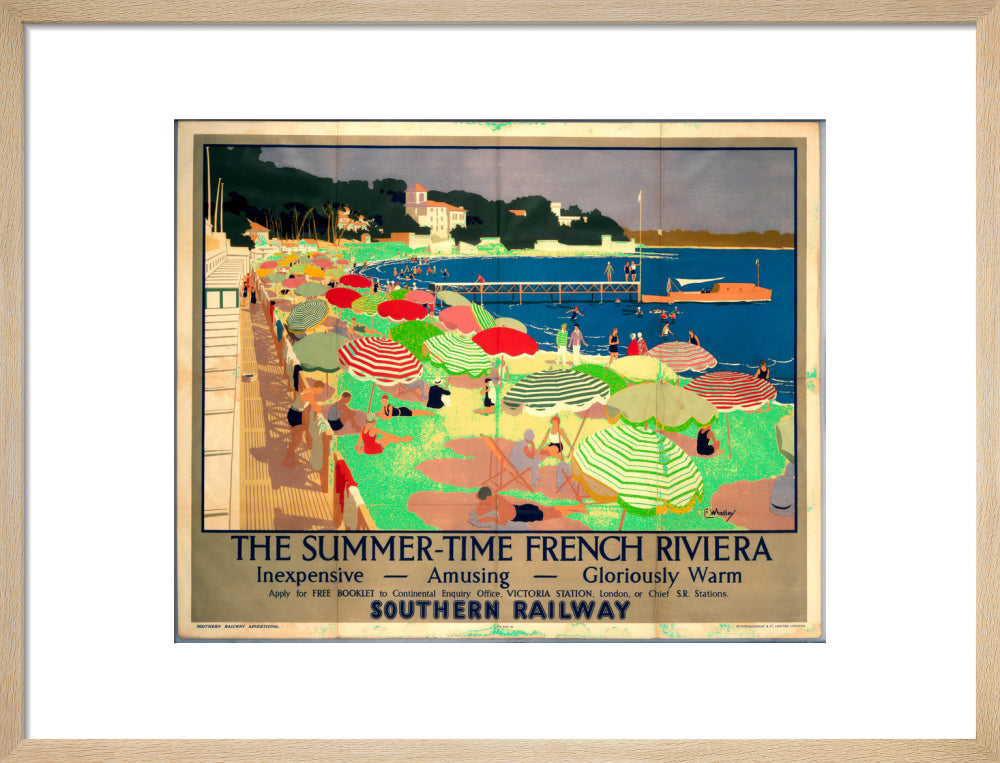 'The French Riviera', SR poster, 1928. art print medium natural Art Print - Science Museum Shop