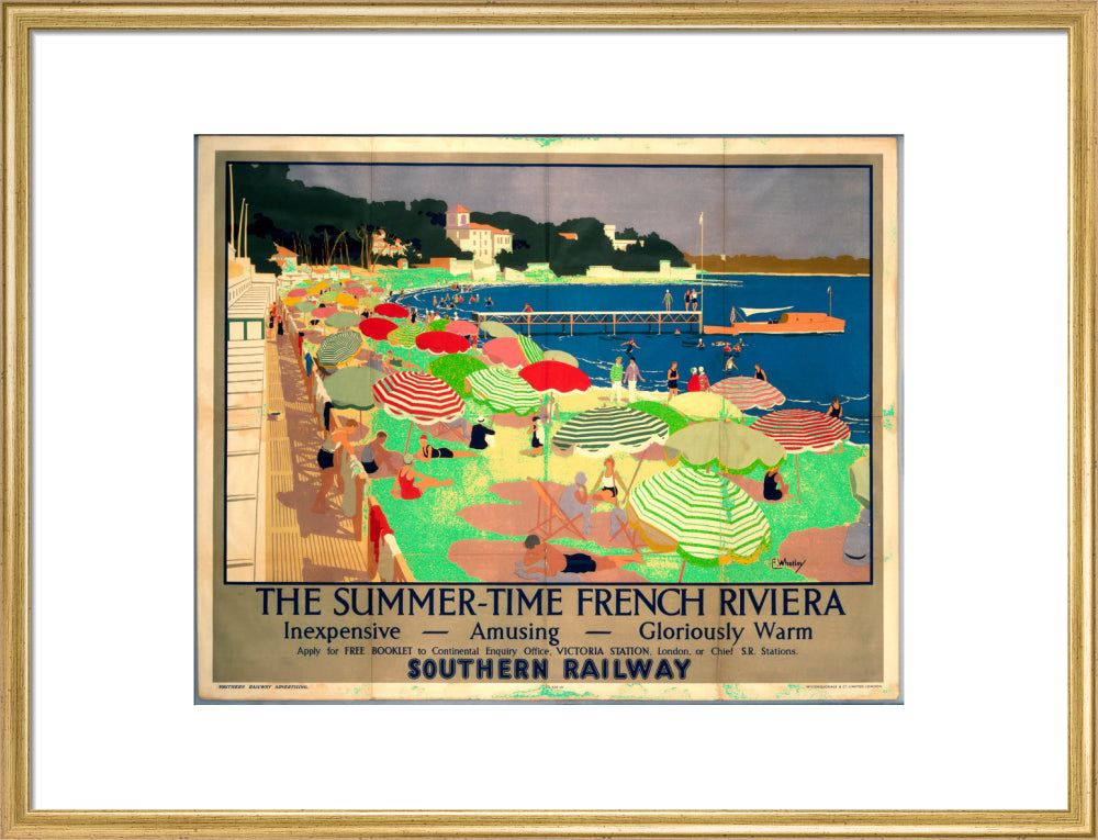 'The French Riviera', SR poster, 1928. art print large gold Art Print - Science Museum Shop