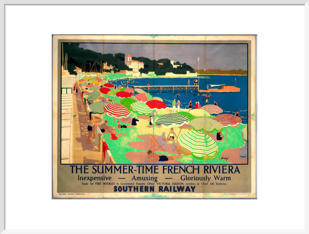 'The French Riviera', SR poster, 1928. art print extra large white Art Print - Science Museum Shop