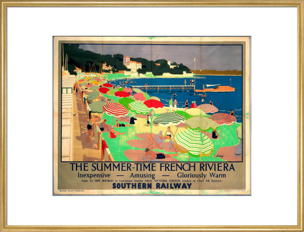 'The French Riviera', SR poster, 1928. art print extra large gold Art Print - Science Museum Shop