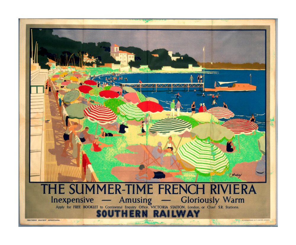 'The French Riviera', SR poster, 1928. unstretched canvas extra large none Art Print - Science Museum Shop