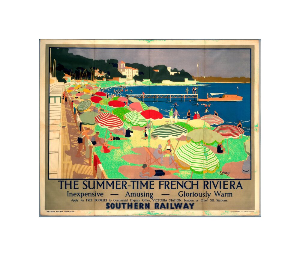 'The French Riviera', SR poster, 1928. unstretched canvas small none Art Print - Science Museum Shop