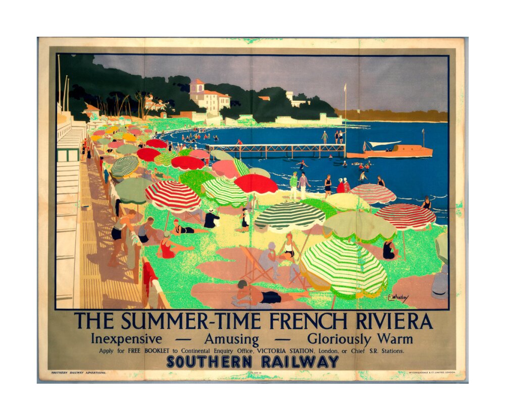'The French Riviera', SR poster, 1928. unstretched canvas large none Art Print - Science Museum Shop