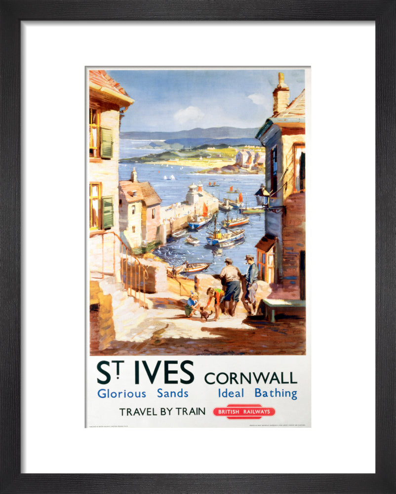 'St Ives', BR poster, c 1955. art print extra small black Art Print - Science Museum Shop