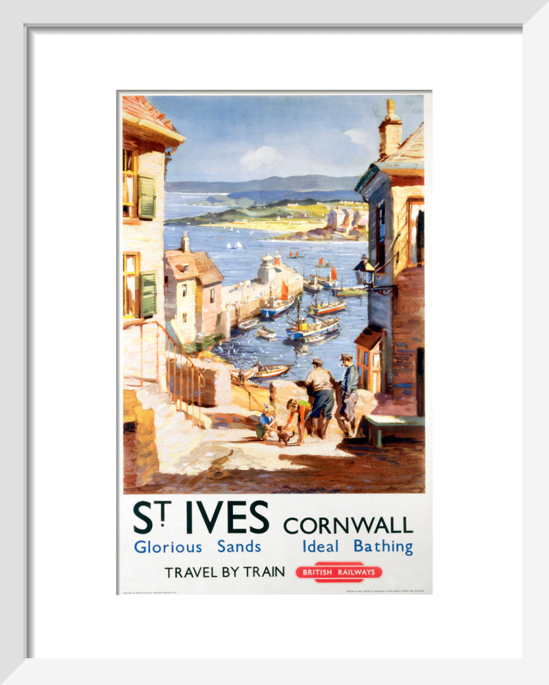 'St Ives', BR poster, c 1955. art print extra small white Art Print - Science Museum Shop
