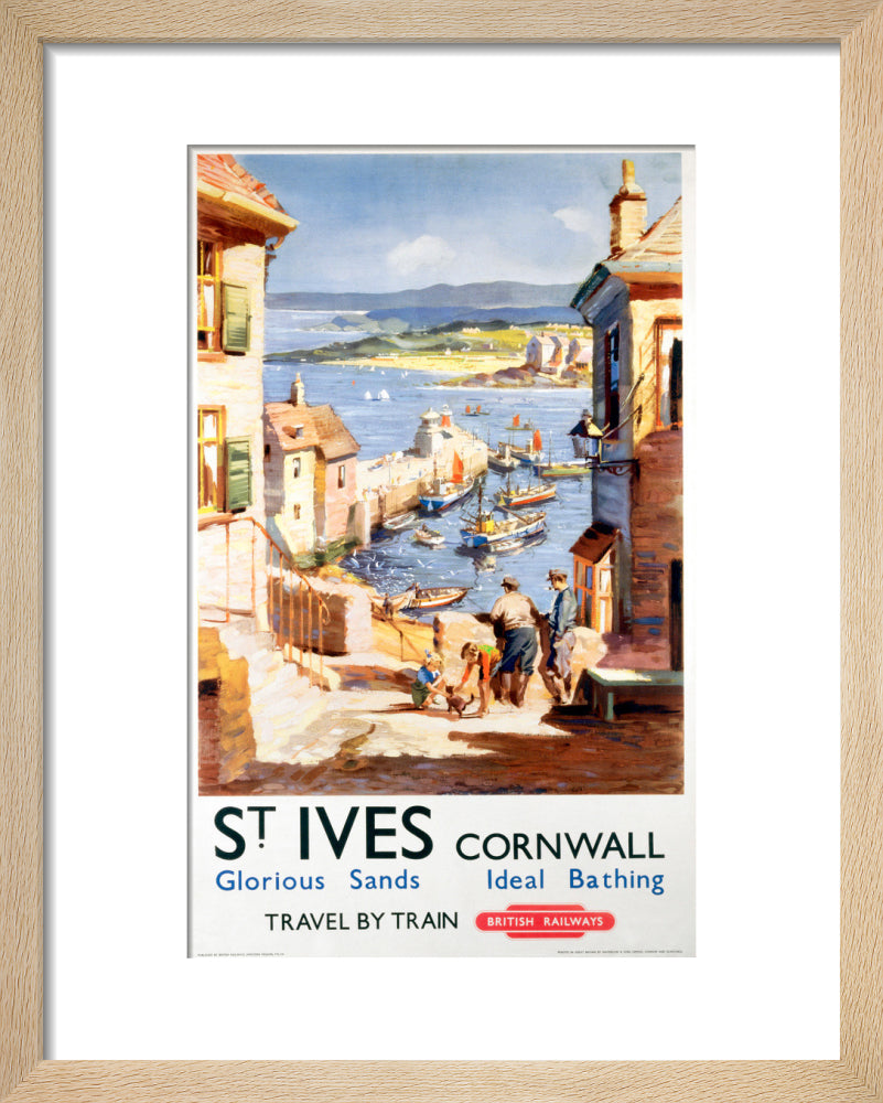 'St Ives', BR poster, c 1955. art print extra small natural Art Print - Science Museum Shop