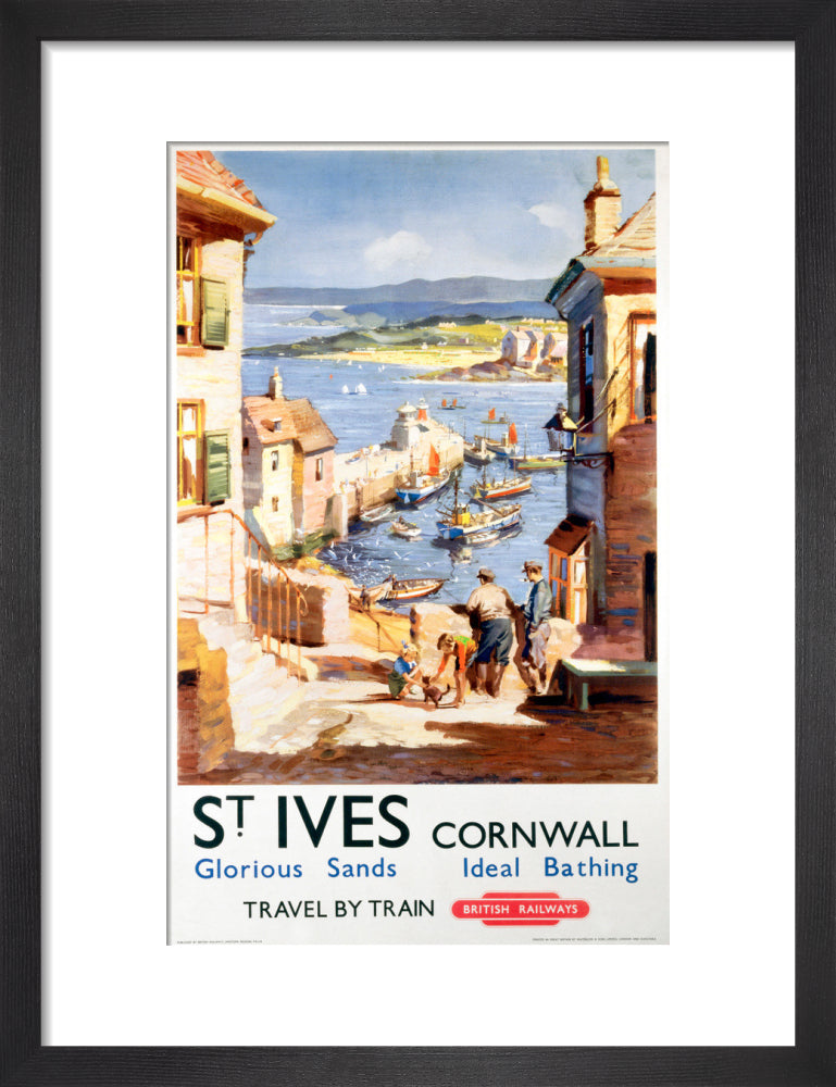 'St Ives', BR poster, c 1955. art print small black Art Print - Science Museum Shop