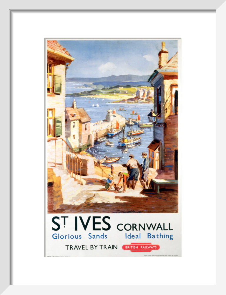'St Ives', BR poster, c 1955. art print small white Art Print - Science Museum Shop