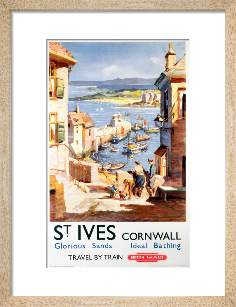 'St Ives', BR poster, c 1955. art print small natural Art Print - Science Museum Shop