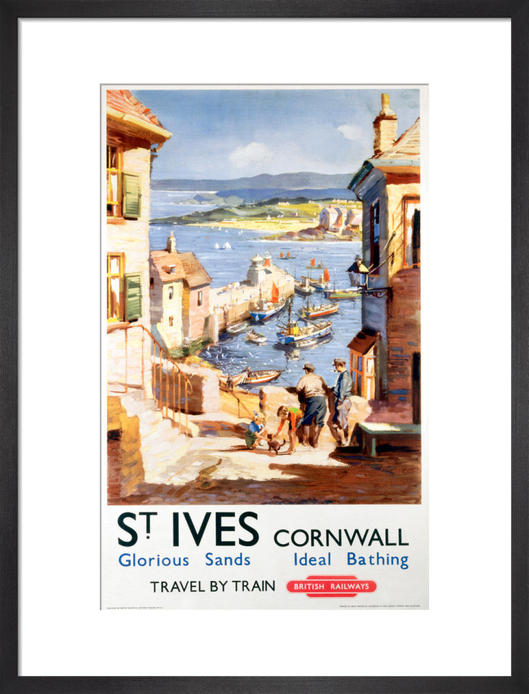 'St Ives', BR poster, c 1955. art print medium black Art Print - Science Museum Shop